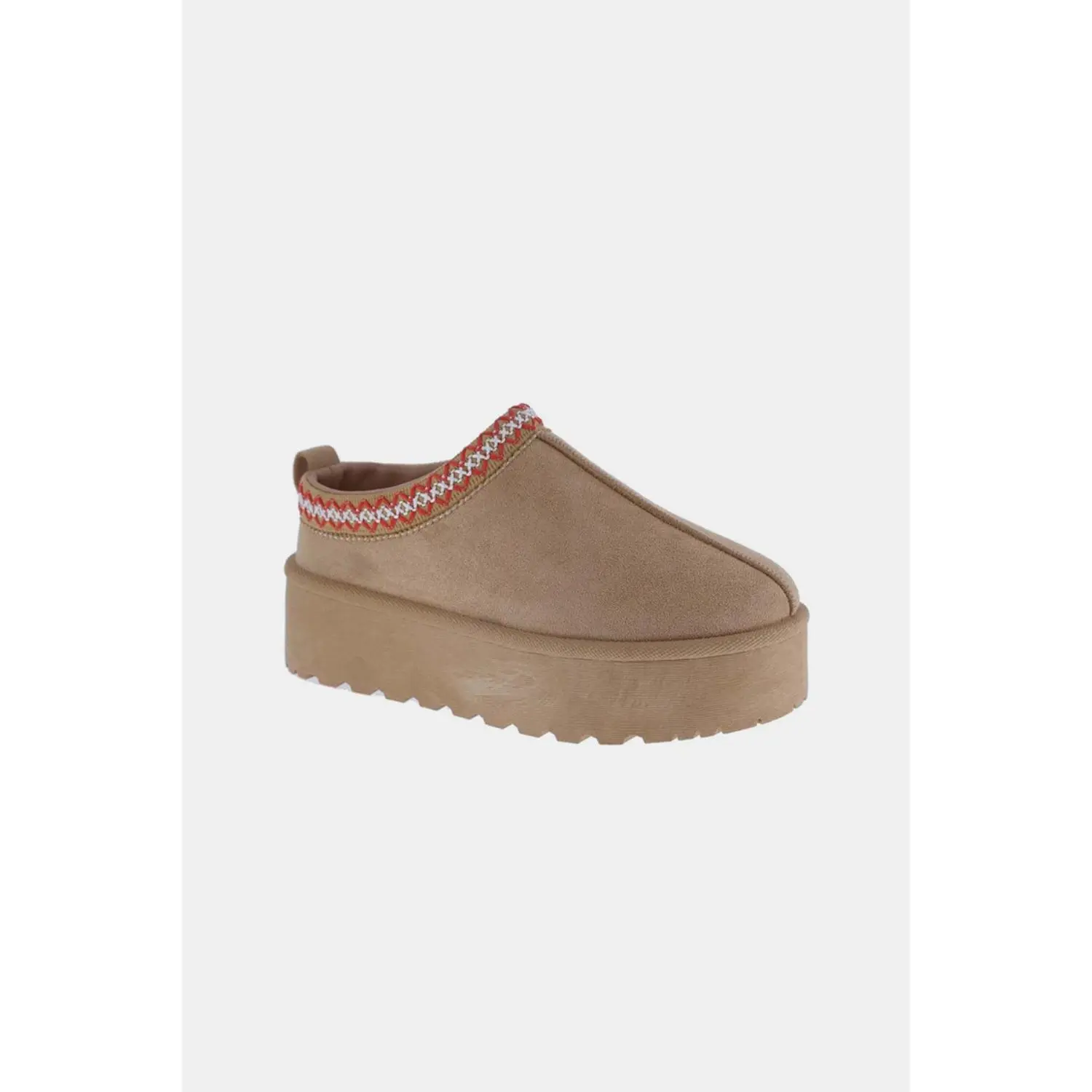 Weeboo Platform Embroidered Trim Slip-On Boots autumn  boots