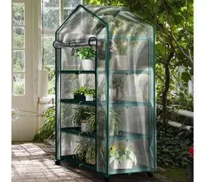 Home-Complete 4-Tier Mini Greenhouse Portable Greenhouse
