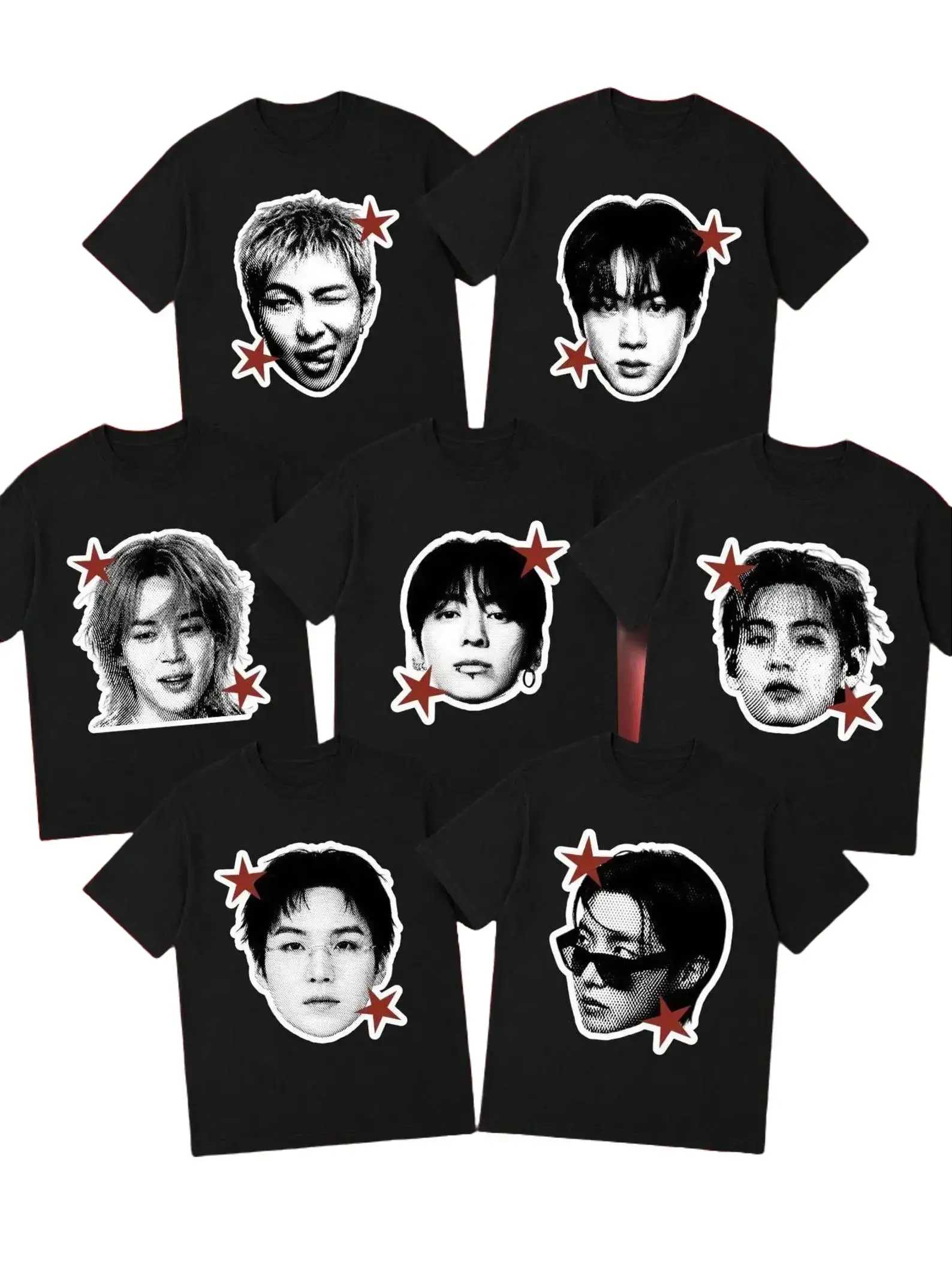 Men's Short-Sleeve Casual Graphic T-Shirt - Kpop Inspired, Korean Culture Music Fan Apparel, Unisex Trendy Outfit Gift for Concerts, Shortsleeve