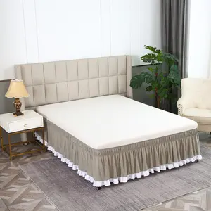Light Bed Skirt with Ruffle Trim, Soft and Comfortable, Easy Installation, Suitable for Hotel Bedrooms, All Seasons