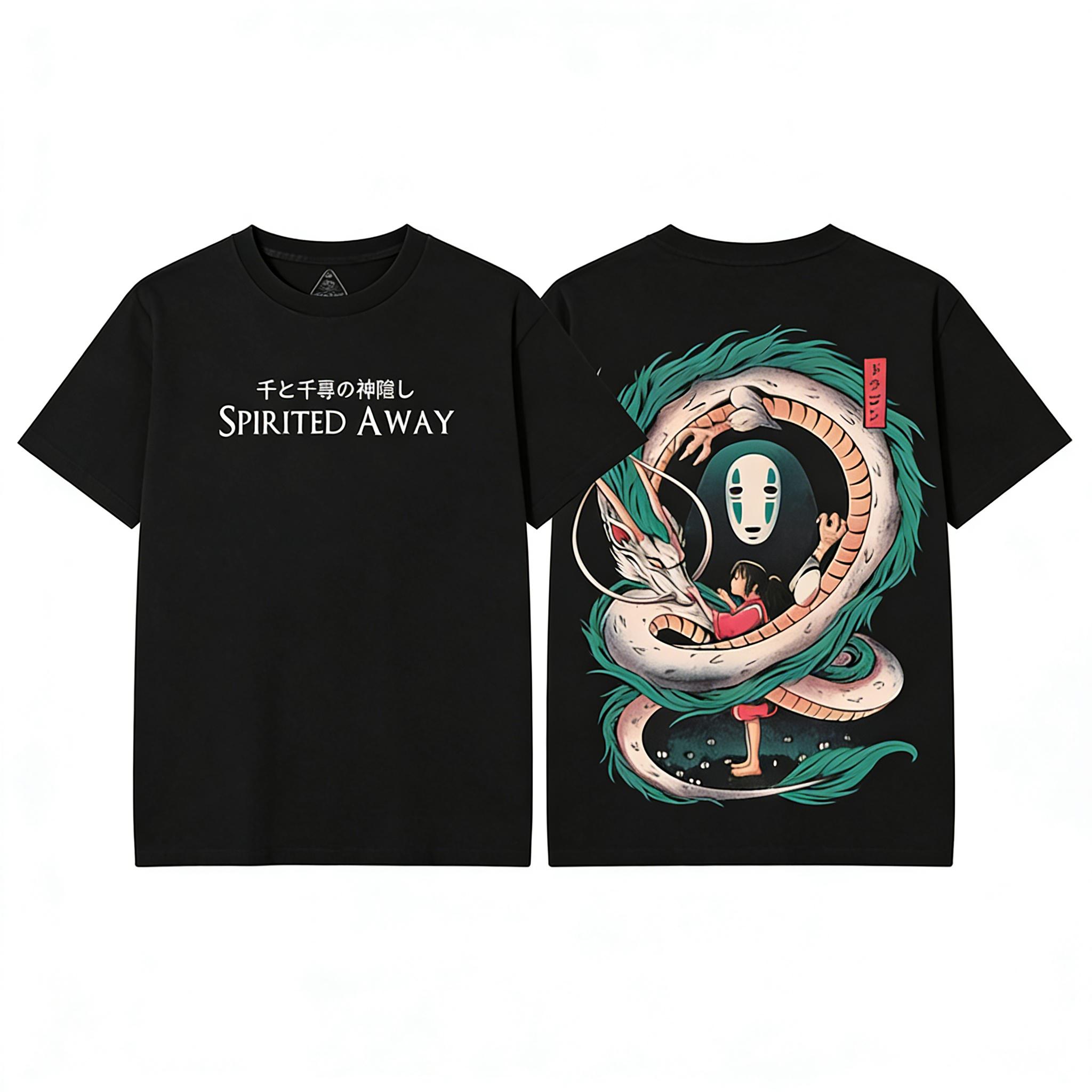valentine shirts Retro Vintage Limited Spirited Away Chihiro Washed Tee Unisex Heavyweight Cotton Tshirt, Anime Lover, Streetwear anime merch