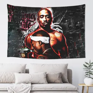 2pac Tapestry Wall Hanging Home Decoration Wall Blanket Dormitory Living Room Bedroom Backdrop Poster( 60x40inch)