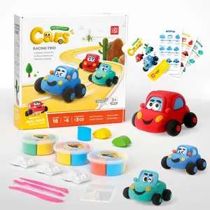 Pull-Back Car Air Dry Clay Kit – All-Age DIY Creativity Playable Gift-Ready Includes 3 Creative Pull-Back Cars One Jar per Car Tools & Tutorial Cards Ultimate Sparkle Color Play-Doh Set fun diy craft kit clay  forkids