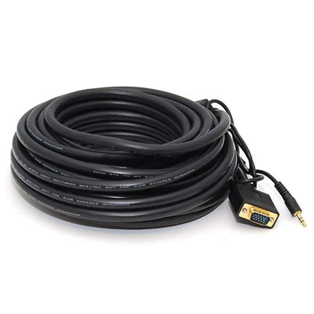 212 MAIN Durable Lifetime Connection Tripleshield VGA+Audio SVGA HD15 M-M Cable with 3.5mm Stereo Audio, Gold-Plated, 25FT, Computer Accessories