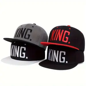 Unisex King Letter Embroidered Hip Hop Hat Outdoor Adjustable Sunscreen Leisure Hat Travel Tourism Beach Vacation