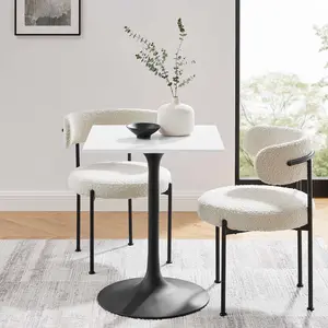 Modway Lippa 24" Square Dining Table in Black White