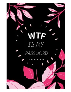 WTF is my password: password tracking logbook black and pink 6 x 9: password logbook