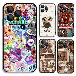 Dandys W-World Black Phone Cases For iPhone 17 Promax Pro Air 16 Plus 15 14 13 12 11 TPU Soft Skin-friendly Shockproof Dustproof Protective Cover Shells Gift For Birthday Christmas Valentine