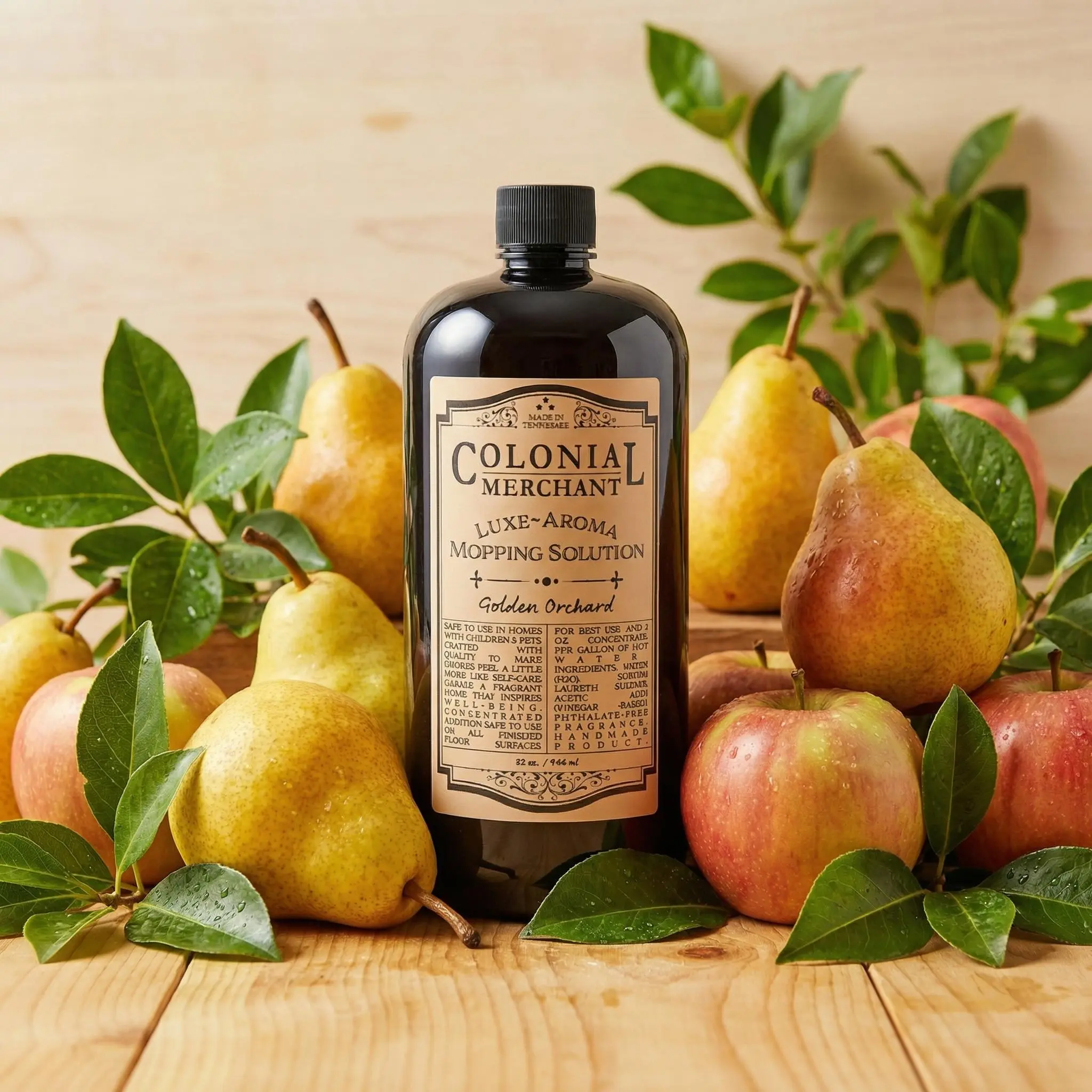 32 oz. Golden Orchard Luxe-Aroma Concentrated Mopping Solution | Pear, Apple, Velvet Woods & Soft Musk | Plant-Based Multi-Surface Floor Cleaner | Biodegradable & Phthalate-Free
