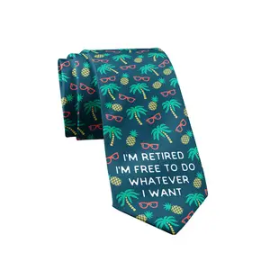 I'm Retired I'm Free to Do Whatever I Want Necktie Funny Ties Retirement Tie Mens Novelty Neckties Funny Ties