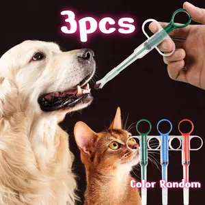 3 Pieces Pet Pill Plunger Poppper for Small Pets, Dog & Cat Safe Feeding Medication Feeder, Soft Tip Tablet Syringe Pusher for Easy Dosing