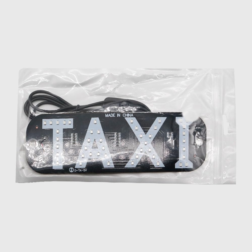 1pcs Taxi Sign Light USB On/Off Button, Bright Taxi LED Sign, Suction Cup Window Placement for Taxi Car (Blue)
