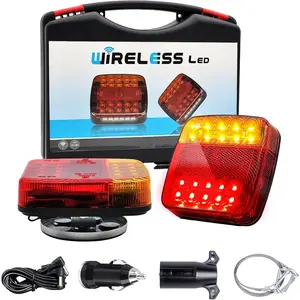 Wireless Trailer Lights, Magnetic LED Trailer Light Kit with Brake, Turn & Reverse, 100ft Bluetooth Range Tow Lights for Truck, Boat, RV, Utility (IP65 Waterproof)