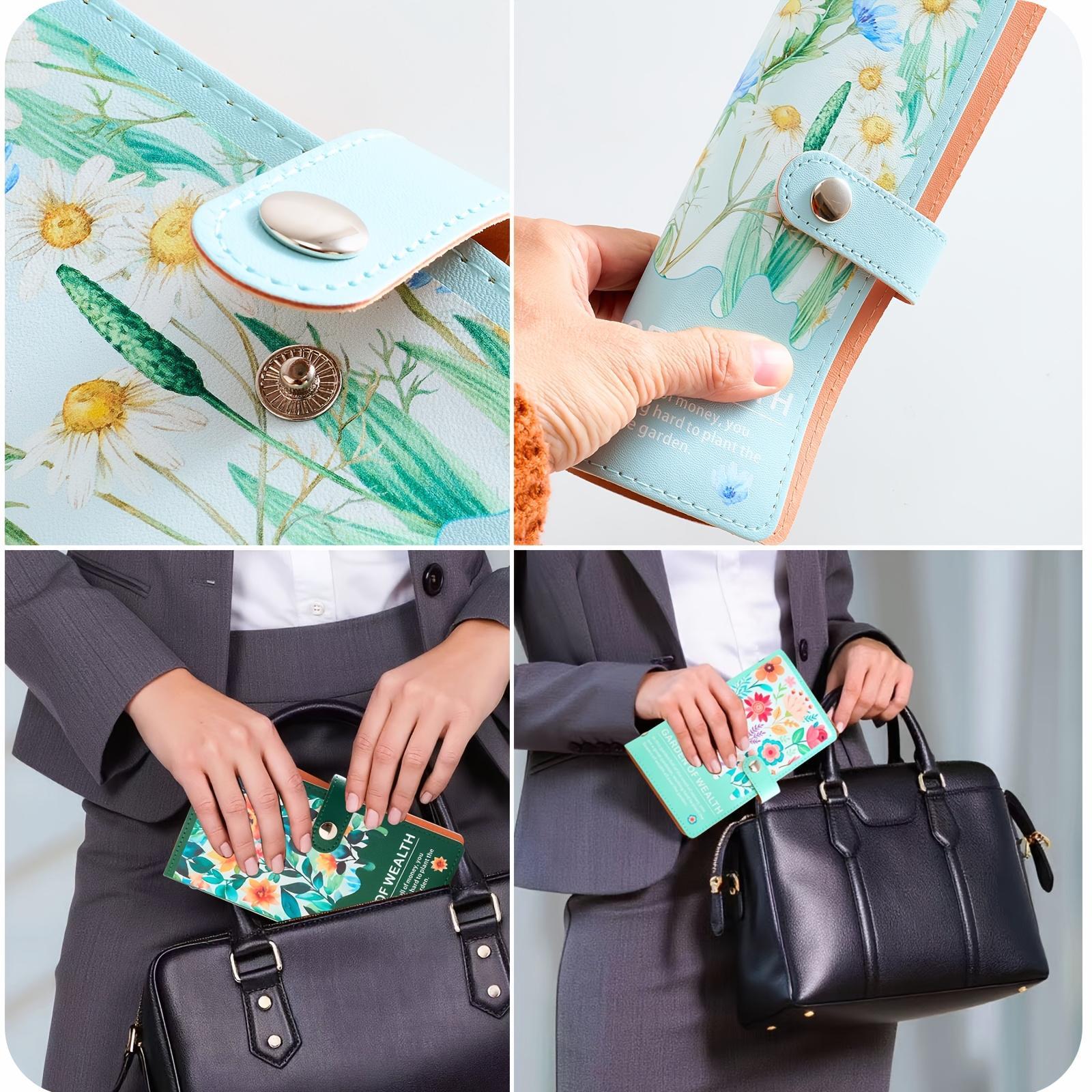 Granary 1/2pcs Vintage Floral BUD Folder-A6 Budget Folder with Large Capacity Cash Envelopes, Soft PU Cover, Financial Planner, Cash Management. Account Books for Easter&Mother's Gift.