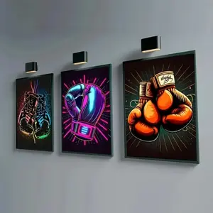 3pcs No Frame Cool Boxing Gloves Fitness Poster Canvas Vintage Inspirational Gym Cafe Aesthetic Wall Art Home Decor