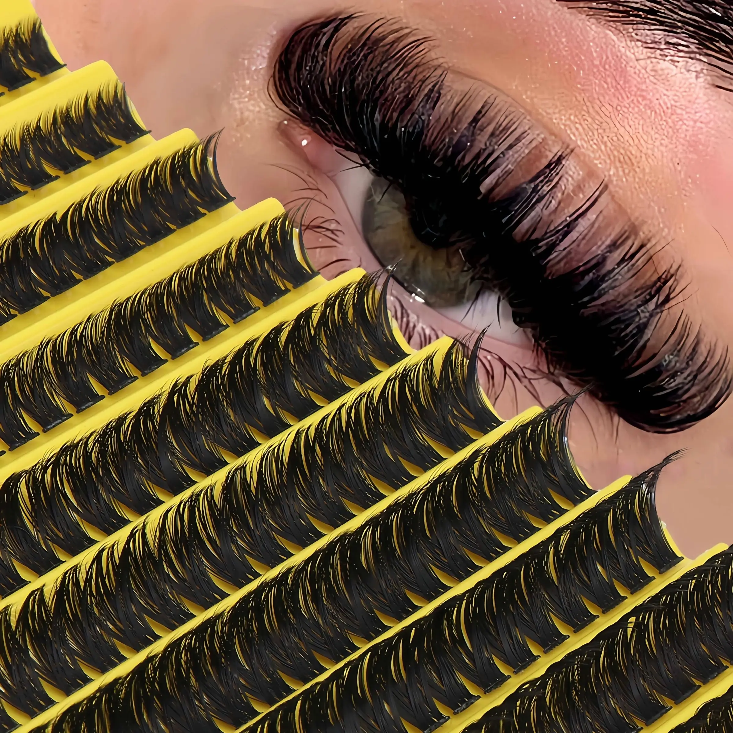 8-16mm Curl D DIY 200pcs Cluster Eye Lashes, 80D Extensions Fluffy Volumized Individual False Eyelashes, Volume Eyelashes, Lashes, Resuable, Makeup, Longer Looking Eyelashes