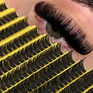 8-16mm Curl D DIY 200pcs Cluster Eye Lashes, 80D Extensions Fluffy Volumized Individual False Eyelashes, Lashes, Resuable