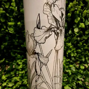 Laser Engraved 20oz Holographic Tumbler with Floral Design, Ideal for Drinkware