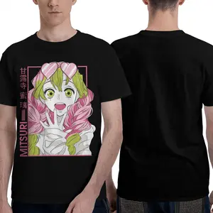 Anemi Mitsuri Print Short Sleeve Designer Men T-shirt - Unique Anime Design, Comfortable Fit, Stylish Fabric, Ideal for Casual Wear