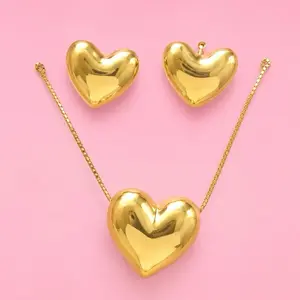 Heart necklace & earrings