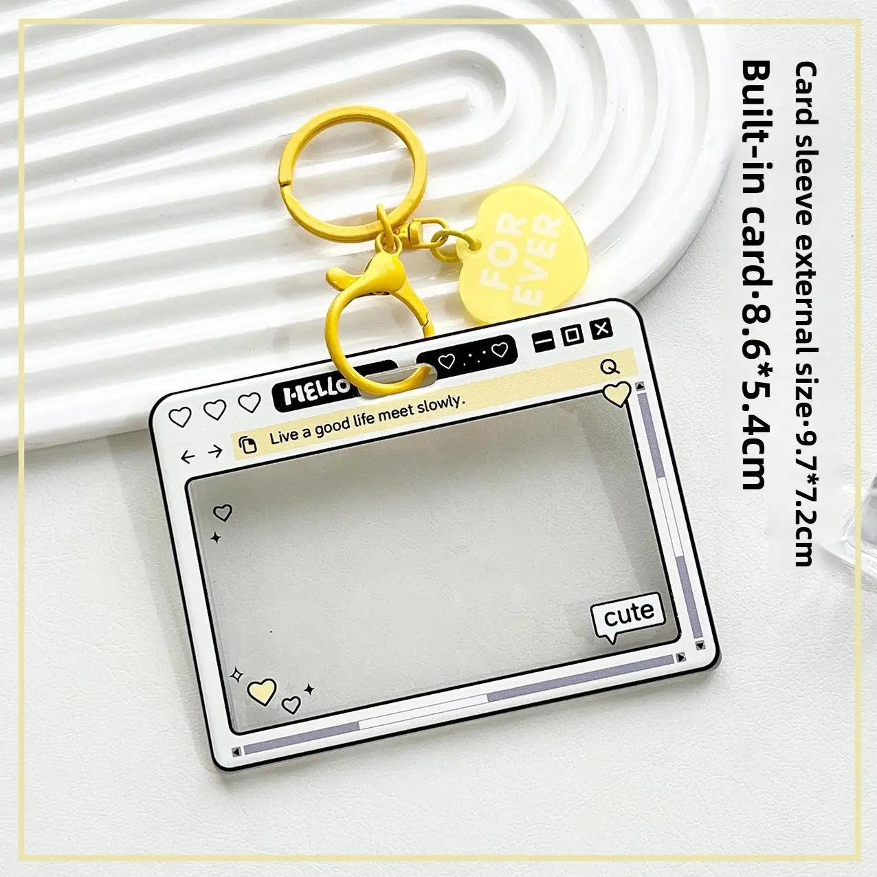 yellow Browser Page + yellow Heart Keychain