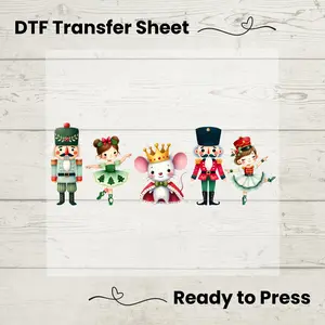 Nutcracker Christmas DTF, Dtf Transfer Sheet, Ready to Press, Custom Dtf, DIY Heat Transfer, Ballet Lover Gift, Holiday Sweater