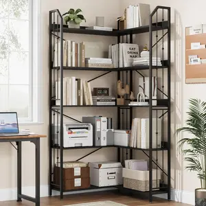 Garvee Large Tall Corner Shelf in L Shape