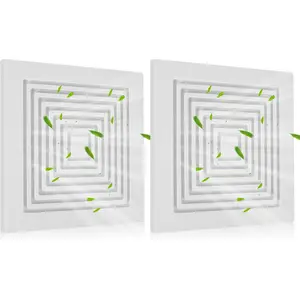 (2-Pack) BP90 Bathroom Exhaust Fan Cover, 9-1/4" x 9" Vent Cover Replacement, Compatible with , Square Ceiling or Wall-Mount, Fits Models BP46 663 670 671 675 688 689, White
