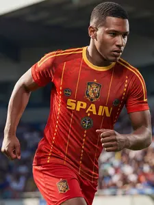 Spanish Style Football Jersey T-Shirt, Quick-Dry Breathable Moisture-Wicking, Slim-Fit Sportswear, All-Season Fan Gear