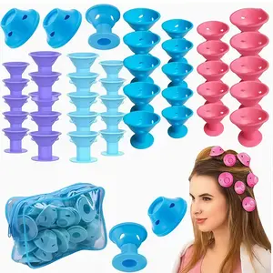 10/20 Soft Rubber Hair Rollers, Silicone No Heat Curling Clips, Damage-Free Hair Styling Tools, DIY Hairstyle Accessories