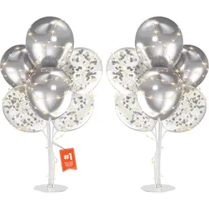 2Set  Balloons Stand,Balloons Stands for Table, Balloons Centerpieces for Tables for Birthday, Shower,Wedding,Anniversary Table Party Decorations.(With light string)