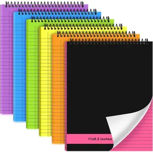 6 count Legal Pad Top Spiral Bound Notebook 70 Sheets Double Sided College Ruled Paper Notepad Memo Steno Pad with Stiff Cover for Business College(8.5 x 11 Inches,No Holes,Bright Colors)