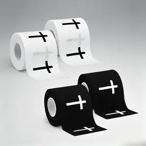 Christian Cross Athletic Cotton Tape Accessory - 2x23ft Rolls, Jesus Design, Durable Lightweight Sports Wrap for Gym Wrist Support, Faith-Inspired Gift for Sports Enthusiasts