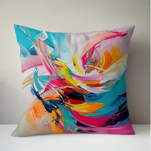 Abstract Paint Splash Pillow Cover, Soft Velvet Cushion Cover, Decorative Throw Pillow Case for Sofa Living Room Home Decor