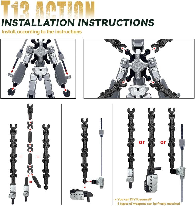 T13 Action Figure Set 8 inch T 13 Multi-Articular Mobile Robot Nova T-13,Desktop Decorations for Game Lovers Toys Assembly Completed