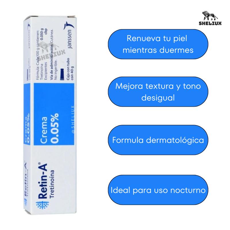 Tretinoina 0.05% Cream - 40g - Night Cream - Hydration & Elasticity Made in Mexico