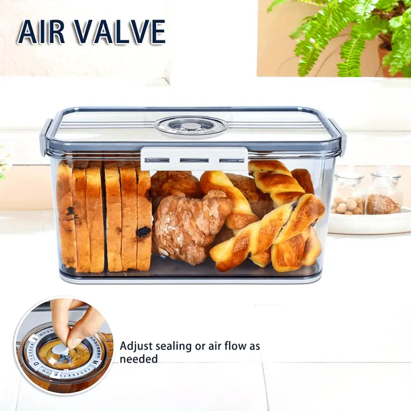 1pc Portable Airtight Bread Box, Countertop Loaf Storage Container With Lid, Leak Proof Food Sealed Box For Bread, Toast, Fruit, Leakproof Container, Kitchen Organizers, Food Storage Containers