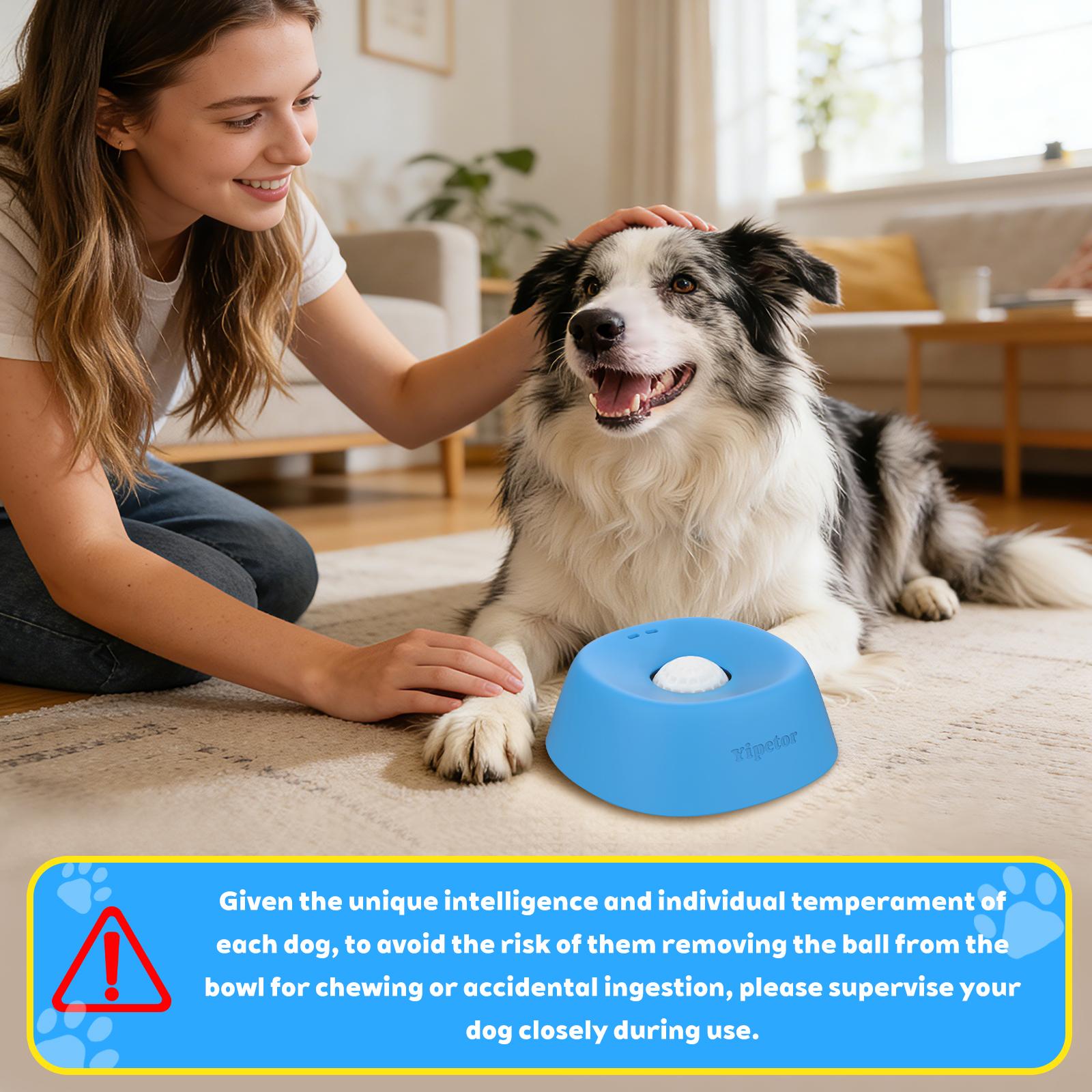 Yipetor Slow Feeder Dog Bowls for Liquid Treat, [Built-in Rolling Ball] No Spill Bone Broth Dog Licking Bowl, Multi-Purpose Puppy Yogurt Feeder Bowl for All Breeds Dietary Supplement/Post-op Nutrition Feeding.valentines gift for pets