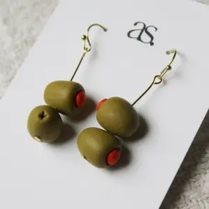 Handmade Olive Clay Earrings