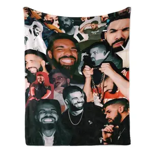 Rapper Singer Drake Flannel Blanket Inspired Ultra Soft Flannel Blanket Warm and Cozy Living Room Shawl Office Blanket Sofa Decoration Four Seasons Travel Blanket Multipurpose Gift Blanket Home Decor Accessory Digital Printing