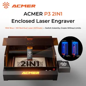 ACMER P3 2IN1 Dual Laser Engraver | 10W + 2W IR | Supports 300+ Materials | 2-in-1 Cutting & Engraving Machine