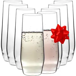 D'Eco Unbreakable 12 oz Champagne Flutes (Set of 8) 100% Tritan Reusable Mimosa & Champagne Glasses- Cocktail Glasses for Hosting, Parties & Gift Idea