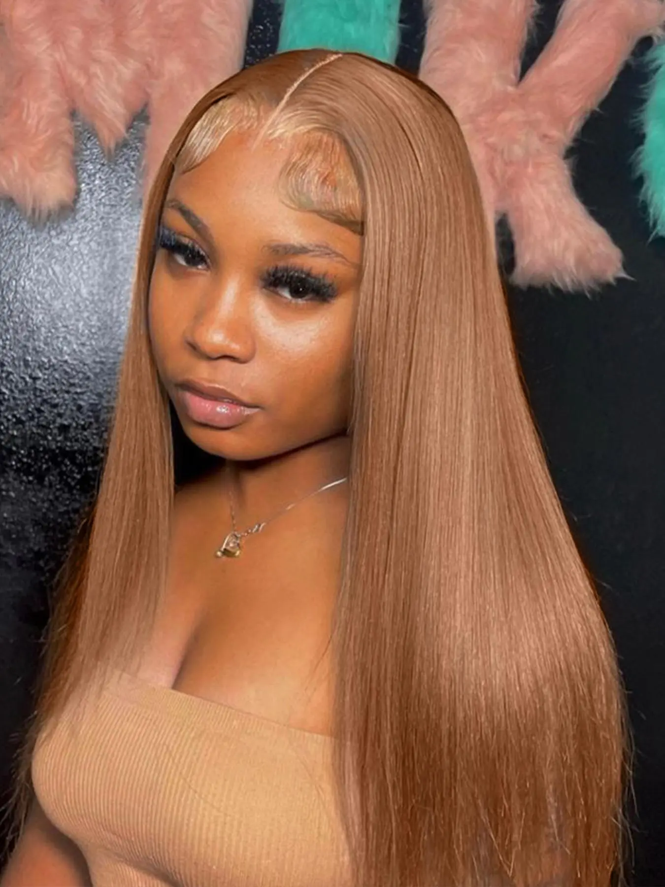 28 Inch Long Straight Wigs for Women, Gorgeous Fluffy Wigs without Bangs, Synthetic Lace Front Wigs, Synthetic Hair Wigs for Party, Daily Use, Glueless Frontal Wig