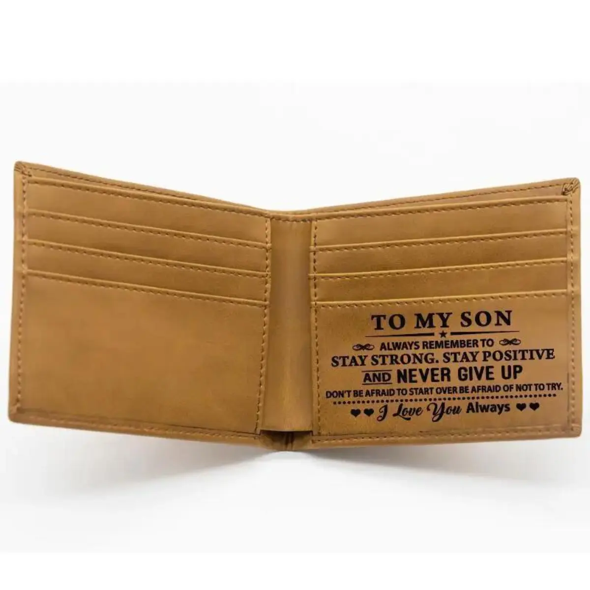 Custom Leather Front Pocket Wallet Ultra Slim RFID Simple Credit Card Wallet for Men Bi-Fold Design Personalized Gift for Dad to Son Engraved Wallet for Son from Parents