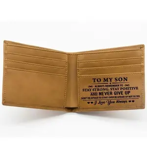 Custom Leather Front Pocket Wallet Ultra Slim RFID Simple Credit Card Wallet for Men Bi-Fold Design Personalized Gift for Dad to Son Engraved Wallet for Son from Parents,summervibes