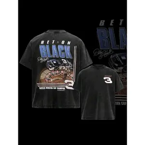 180g[100%cotton]Dale Earnhardt 3 NASCAR Vintage Washed Cotton T Shirt Mens Retro Racing Graphic Tee Casual Streetwear Classic Crew Neck Short Sleeve Fan Apparel Ford F-150 T-Shirt