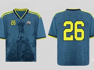 Colombian Our Lady of Chiquinquirá Amazonia Blue Graphic Jersey 26
