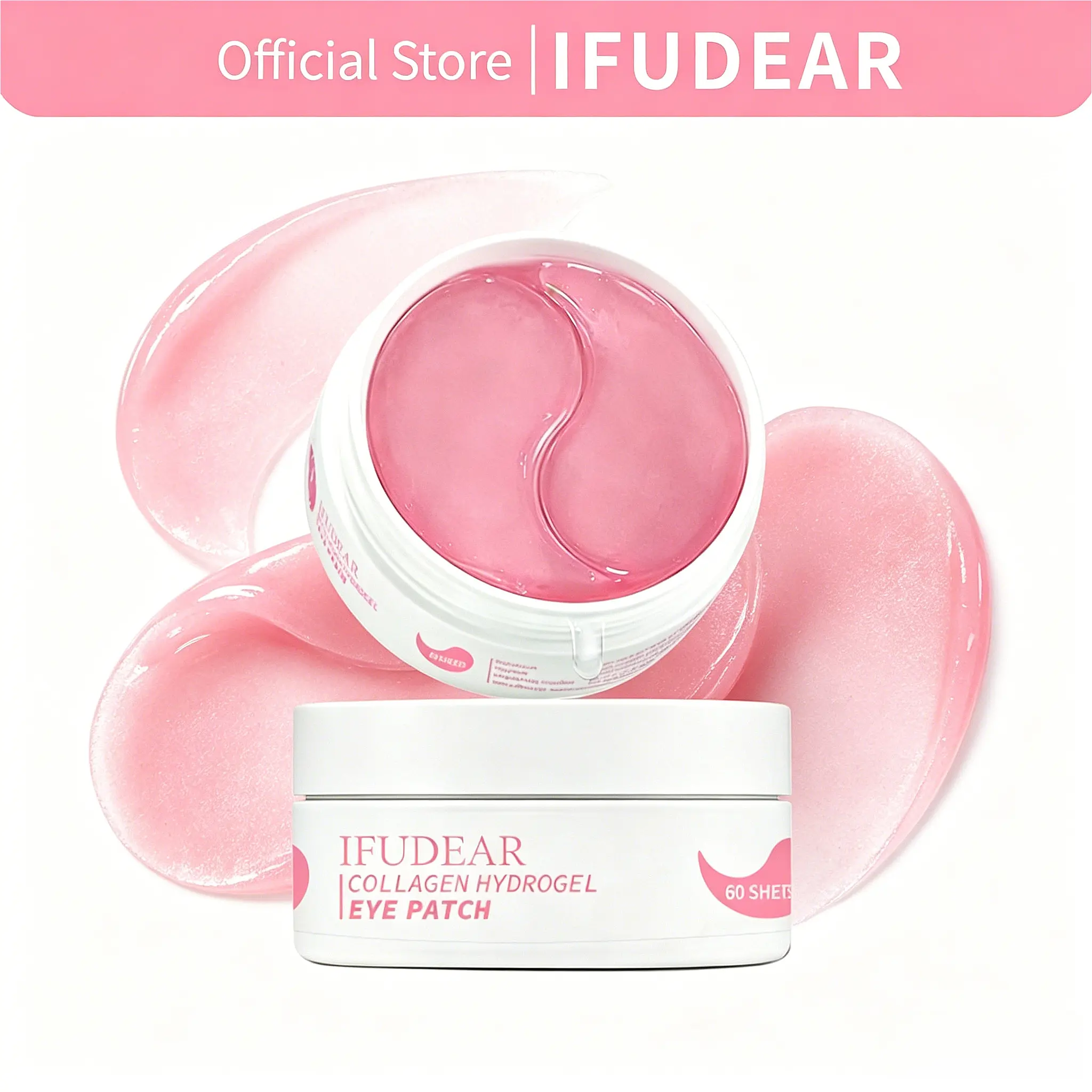 IFUDEAR Summer Gift Box — Korean Collagen Eye Patches 60 Sheets | Buy 2 Get 1 FREE | Glass Skin Gift for Mom, Bestie & Self-Care | Depuff & Brighten | Viral TikTok Korean Skincare