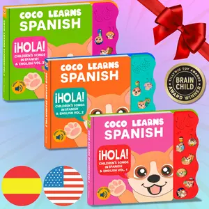 Spanish Sound Book Bundle for Kids  | Press, Listen & Learn! |  Spanish Baby Books