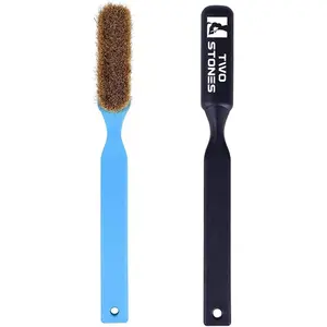 Climbing Chalk Brush with Thick Ultra Durable Boar's Hair Bristles, Ergonomic Portable Bouldering Brush for Climbing Wall Holds, Climbing Chalk Bag Not Included